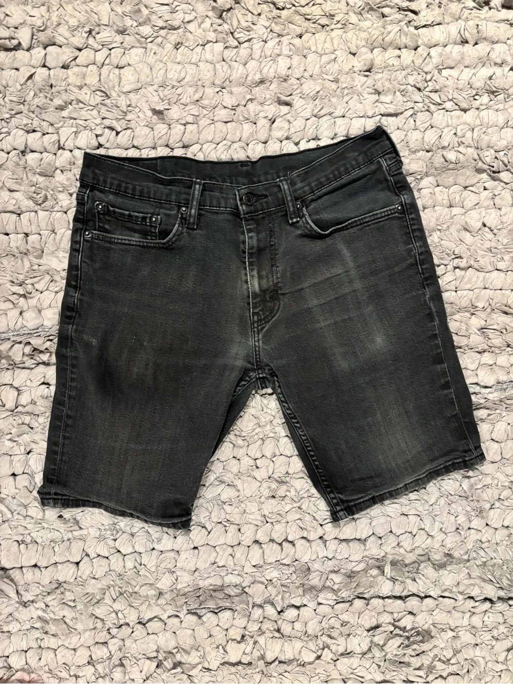Men's Faded Black Levi 511 Denim Shorts - Black Label